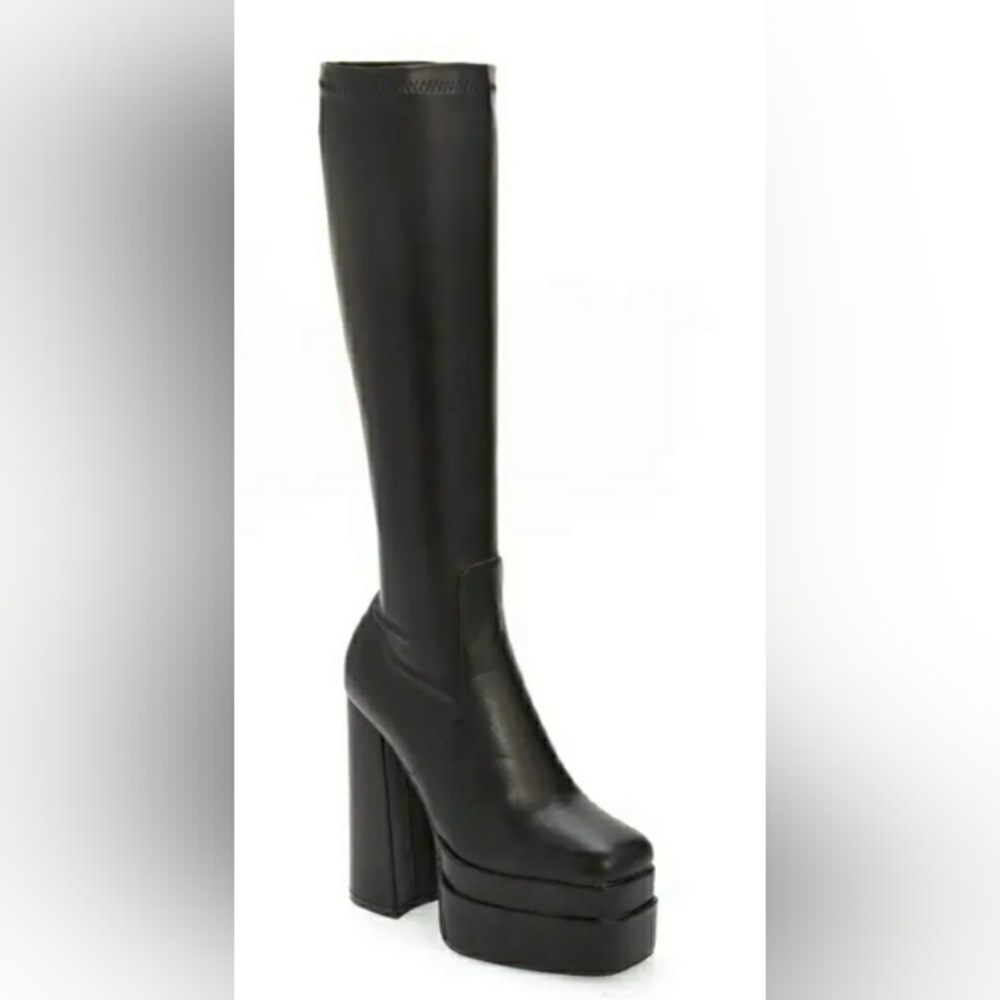 AZALEA WANG Chunky Platform Black Heeled Boots Tiktok Famous LNC With Box - Picture 2 of 12
